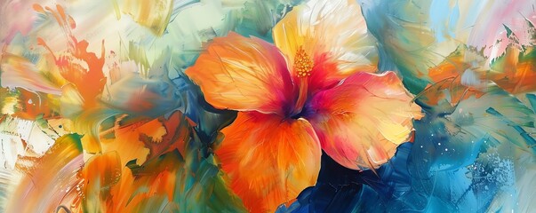 Flower power vibrant abstract art