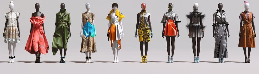 illustration 3D Model AIgenerated virtual fashion models and clothing designs