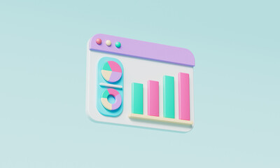 3D 비즈니스 그래프 차트 아이콘 3D Business Chart Graph Icon