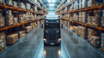 Fototapeta premium Collaborative logistics partnerships between companies optimize resource utilization and improve overall supply chain efficiency.