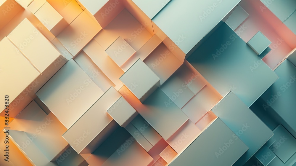 Aufkleber background with a minimalist design of intersecting planes in neutral tones