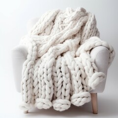 white chair with a fluffy white background