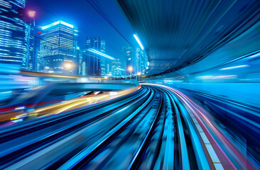 Fototapeta premium fast moving train, The train is speeding, at a fast pace.