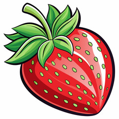 Obraz premium vector illustration of strawberry