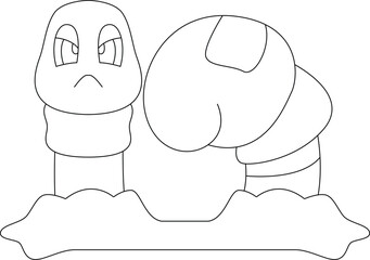 Worm Boxer Boxing gloves Boxing Animal Vector Graphic Art Illustration