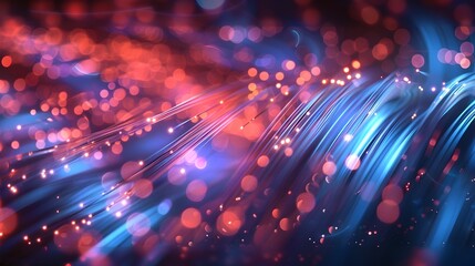 Fototapeta premium Dazzling Kinetic Energy Waves of Vibrant Neon Lights in Motion