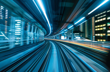 fast moving train, The train is speeding, at a fast pace.