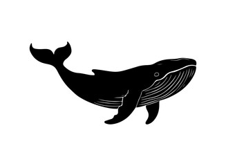 Blue whale silhouette, Whale silhouette, Blue whale icon set, Whale clipart.