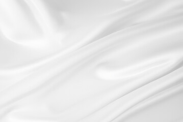 Close-up of Smooth White Silk Fabric Background