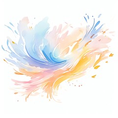 Obraz premium Abstract watercolor splash with vibrant colors blending harmoniously, perfect for creative backgrounds and artistic designs.