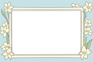 Elegant floral frame with yellow flowers on a soft blue background, perfect for cards, invitations, and announcements.