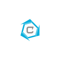 Letter C professional logo icon for tech business