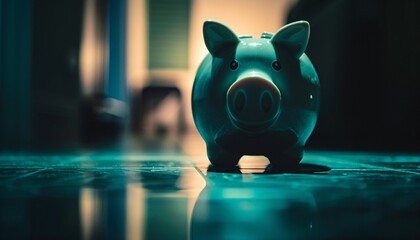 Piggy Bank Symbolizing Financial Crime in the Dark