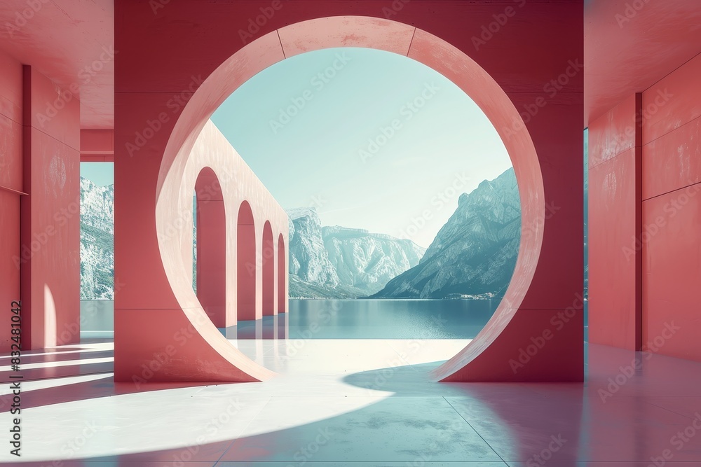Poster minimalist advertising template with clean lines and simple background