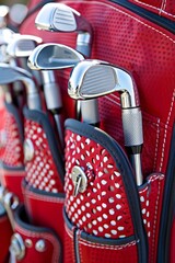 Neatly arranged golf clubs in bag, highlighting equipment organization for summer games