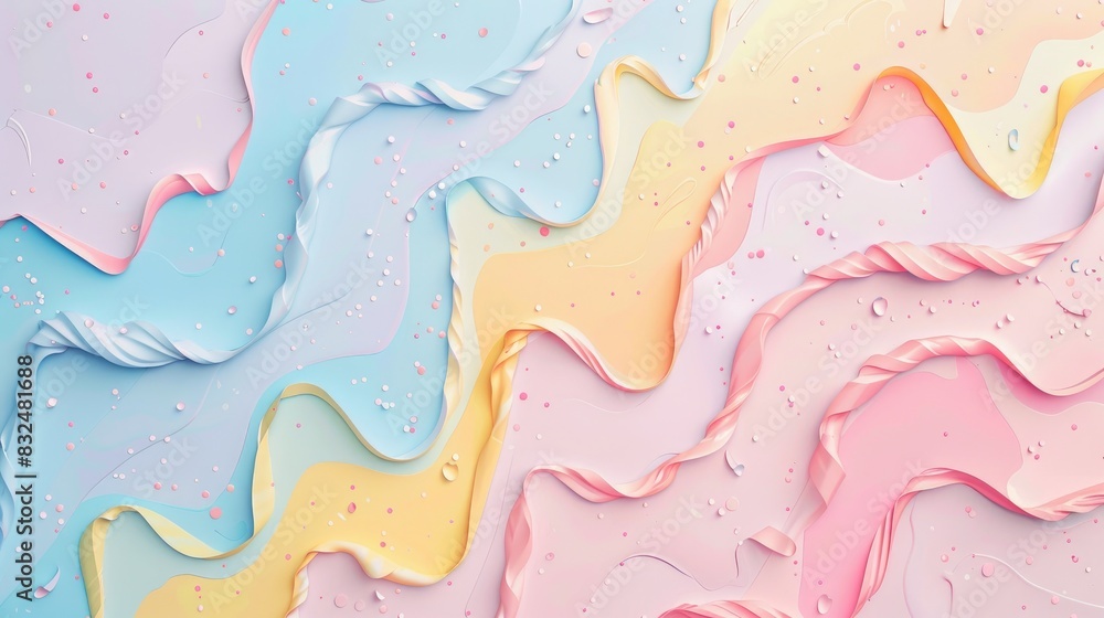 Poster soft and pleasing pastel art with splashes of color on the surface a gradient background filled with