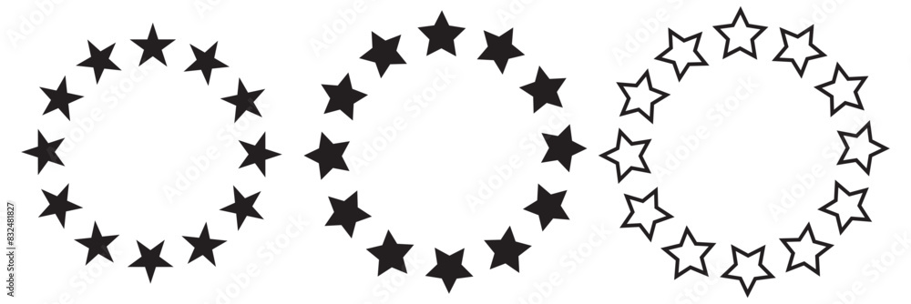 Canvas Prints star in circle isolated on white background vector illustration. stars in round circular emblem ----