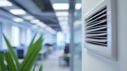 Air conditioning vent in a modern office