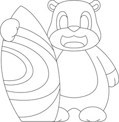 Hamster Surfer Surfboard Animal Vector Graphic Art Illustration