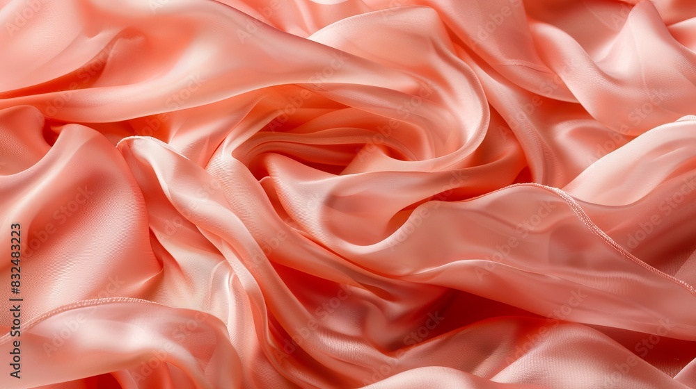 Poster soft pastel silk waves, calming abstract background with ample space for text placement