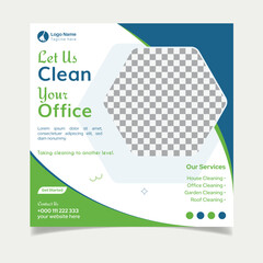 Cleaning service template for social media post design
