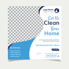 Cleaning service template for social media post design
