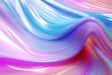 Obraz premium Holographic iridescent flow, abstract pattern, liquid rainbow hues, mesmerizing and glossy