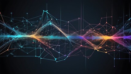 Digital background perfect for technological, science related, audio or video representations, neural networks, AI, business and scientific researches