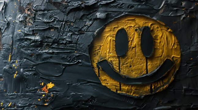 Scary smiley with painting 