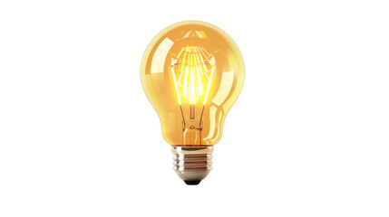 Glowing yellow light bulb