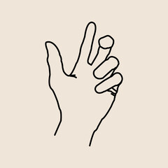 Obraz premium Vector graphic of Hand gesture icon. This vector is perfect for backgrounds, icons, stickers, t-shirt designs, templates, banners, and decorations etc.