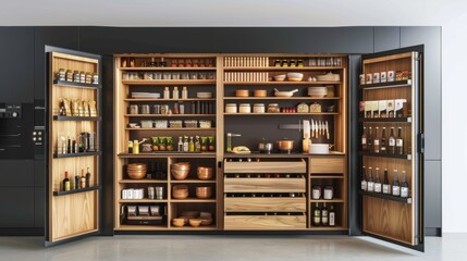 Modern kitchen interior with warm sunlight and minimalist decor