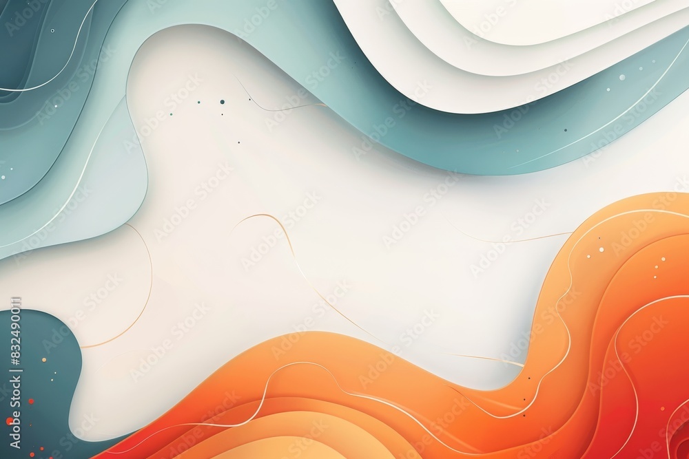 Poster Dynamic Modern Presentation Template with Flowing Curves and Minimalistic Background Design