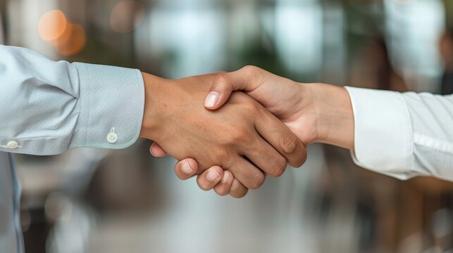 person shaking hands with a financial advisor, symbolizing a trusting partnership.