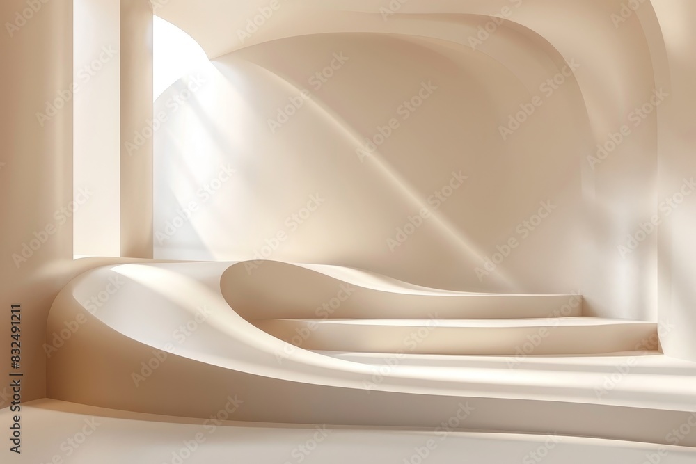 Poster Elegant Minimalist Background for Presentations with Smooth Curves and Clean Design