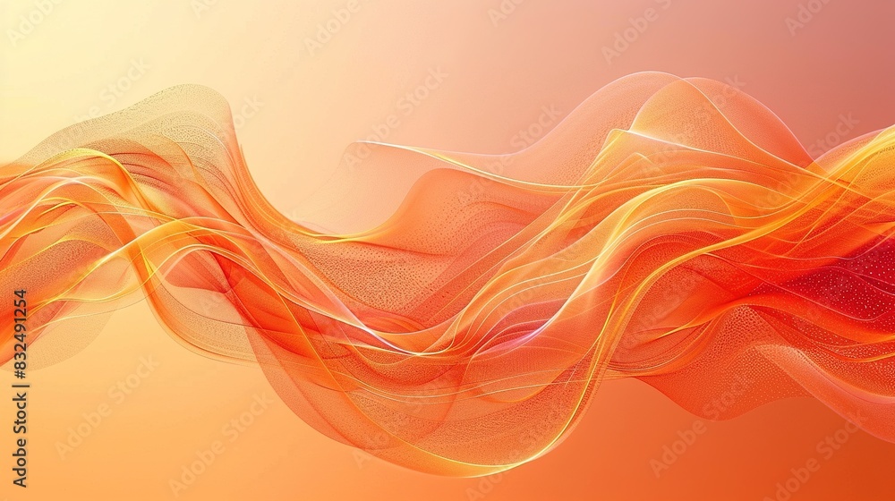 Poster orange background with subtle, abstract wave patterns