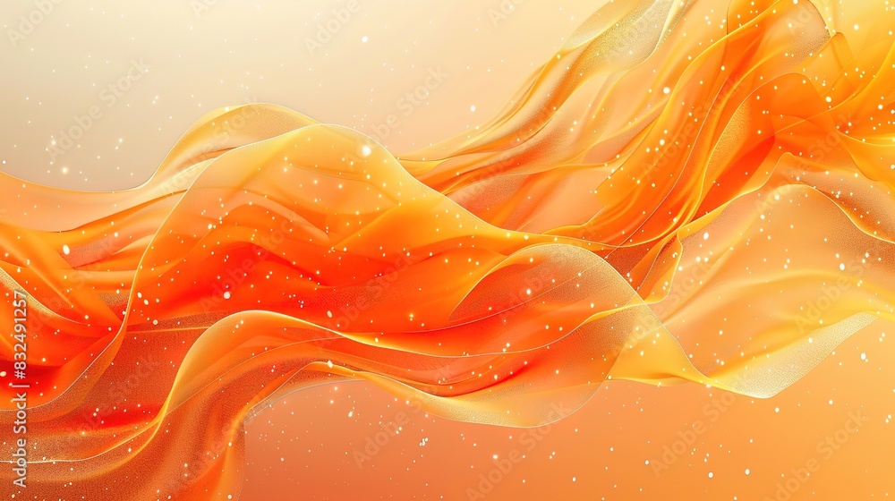 Poster orange background with subtle, abstract wave patterns