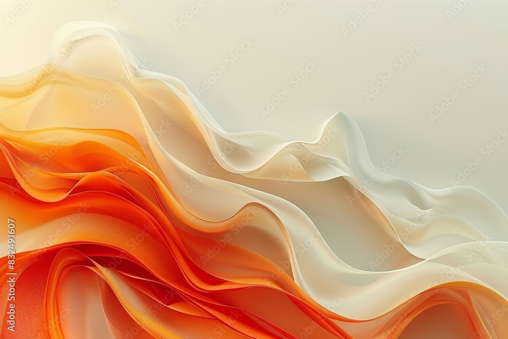 Poster minimalist abstract presentation template with flowing curves design