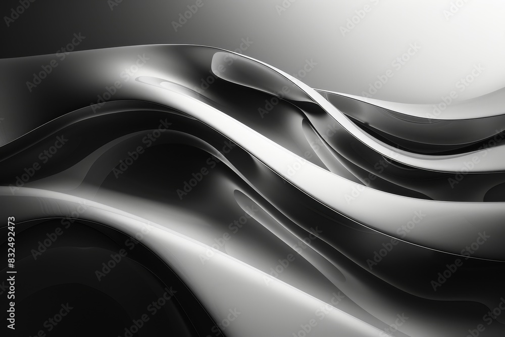Poster minimalistic elegance - abstract background with smooth curves and clean design