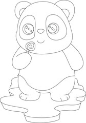 Panda Lollipop Animal Vector Graphic Art Illustration