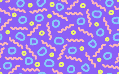 Seamless background with zigzags and circles.