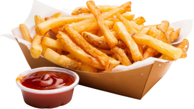 French potato fries, ketchup