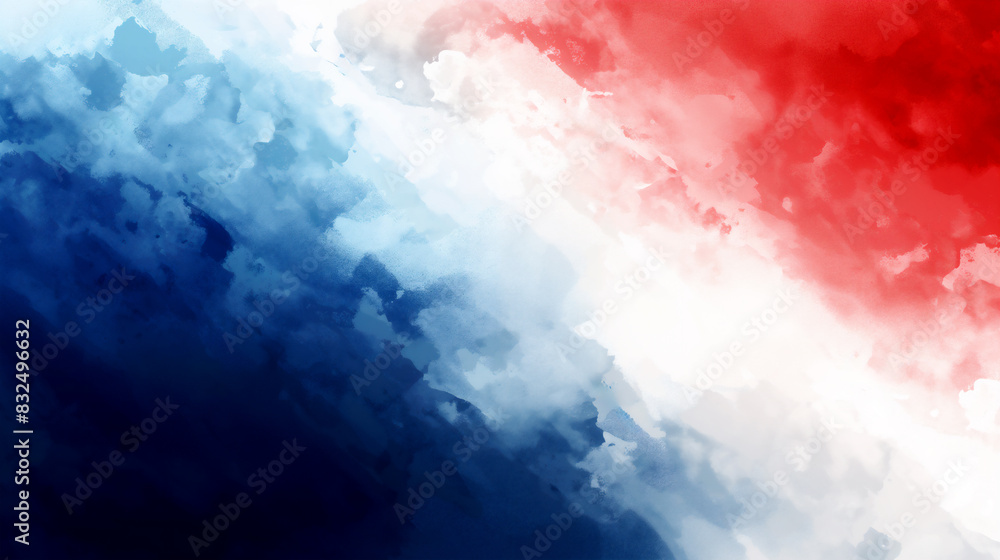 Sticker Red, blue and white rough painted gradient background with blurred edges