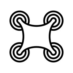Drone line icon. Drone icon. Camera drone icon isolated on white background. Transparent background, minimalist symbol. Vector images