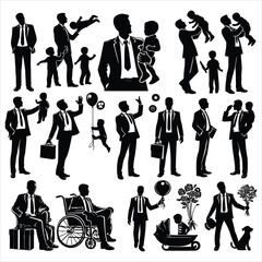 Vector Fathers Day Silhouettes Sublimation  collection in different poses