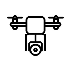 Drone line icon. Drone icon. Camera drone icon isolated on white background. Transparent background, minimalist symbol. Vector images