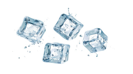 Ice cubes flying