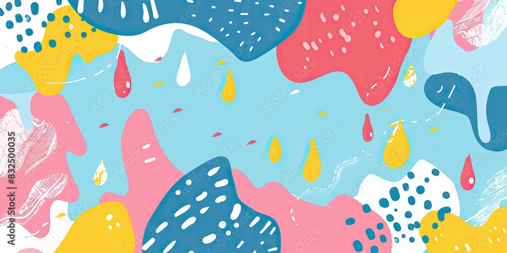 Poster a image of a colorful abstract pattern with a lot of drops of water