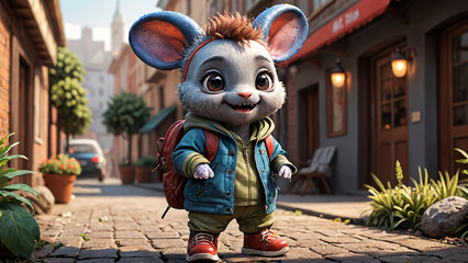 Friendly Cartoon Mouse Character