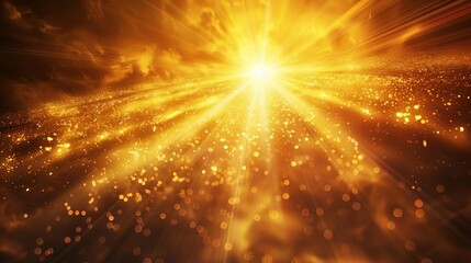 radiant golden scene luminous light rays emanating from celestial source heavenly abstract background abstract background